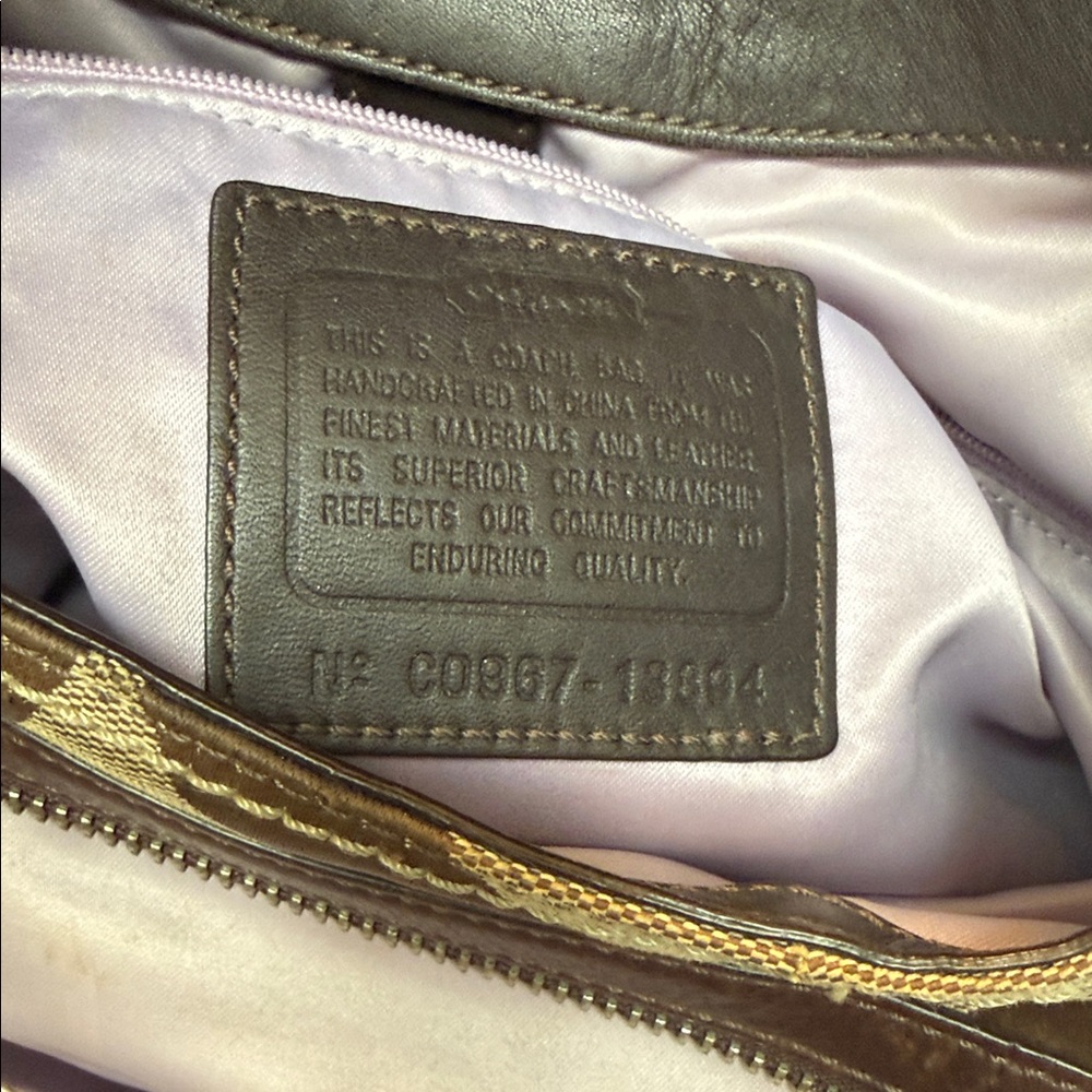 Coach Brown and Tan Signature Shoulder Bag - Picture 7 of 13